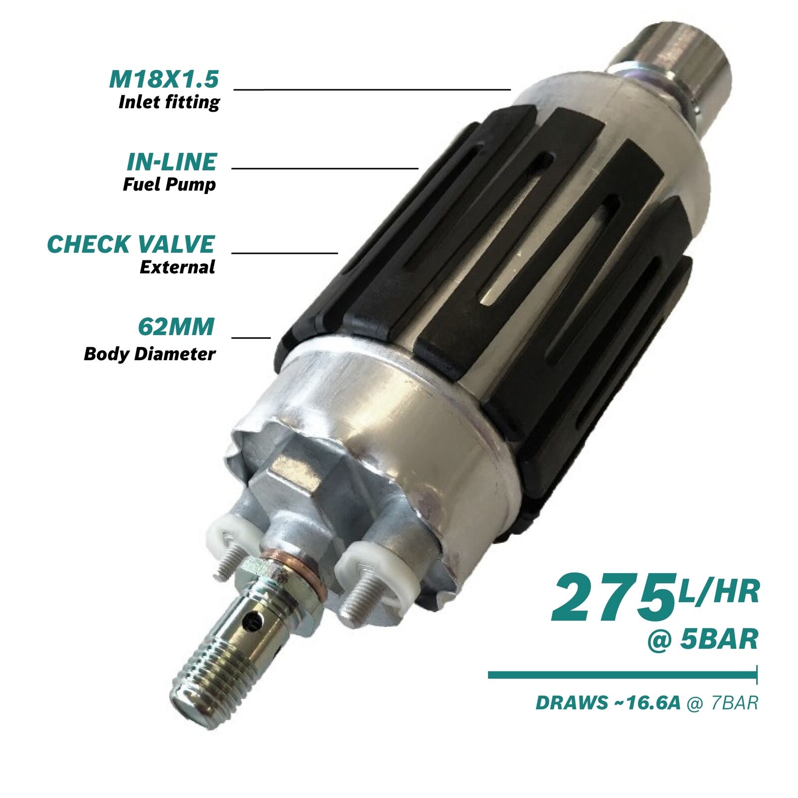 Bosh 275l/h @5bar In-line Fuel Pump